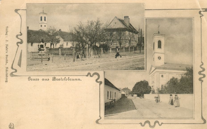 Bratelsbrunn, kostel s novou střechou, 1890 - zdroj: Sbírka Adelheid Wolf