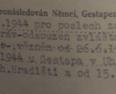 1945 - dotazník s otázkou ohledně internování a pronásledování za 2. světové války - 1 - zdroj: Archiv bezpečnostních složek
