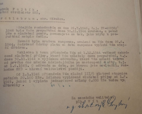1946 - Zrušení propuštění Ludvíka Fojtíka - zdroj: Archiv bezpečnostních složek