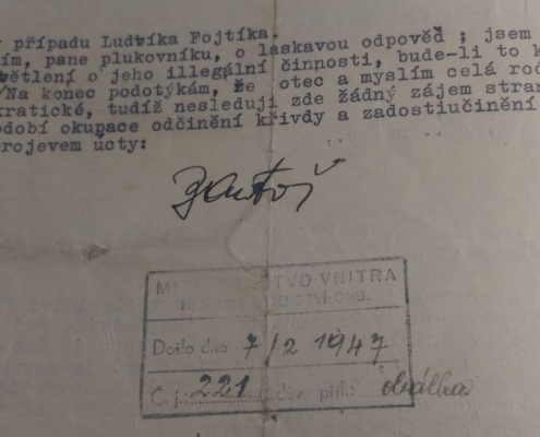 1947 - doporučení na povýšení - list 2 - napsal Antonín Bartoš (bývalý velitel výsadku Clay), Lanžhot - zdroj: Archiv bezpečnostních složek