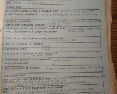 1949 - Prověřovací list - Ludvík Fojtík - list 1 - zdroj: Archiv bezpečnostních složek