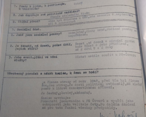 1949 - Prověřovací list - Ludvík Fojtík - list 2 - zdroj: Archiv bezpečnostních složek