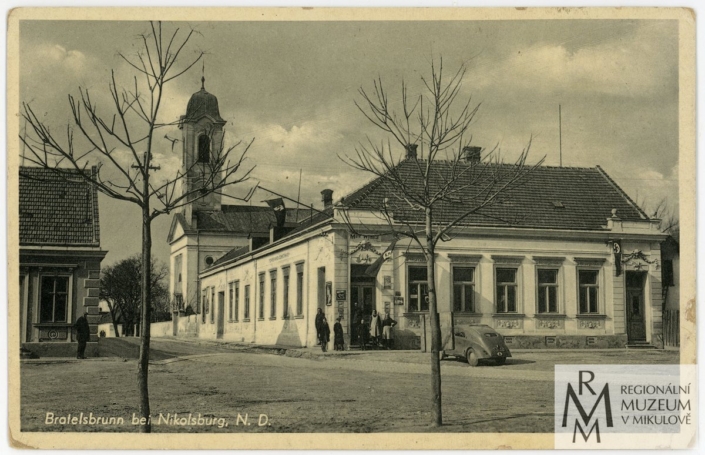 Bratelsbrunn pohlednice, 1943, zdroj: Regionální muzeum v Mikulově