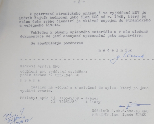 Ministerstvo národní obrany posílá vyrozumění na ÚV KSČ, strana 2, rok 1982 – zdroj: Vojenský historický archiv