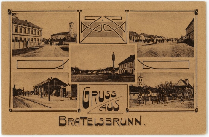 Bratelsbrunn pohlednice, 2. 9. 1925, zdroj: Regionální muzeum v Mikulově