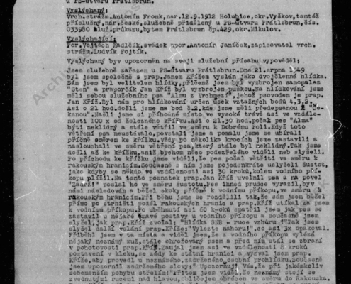 Použití zbraně - Prátlsbrun 1949 - Antonín Fronk - zdroj: Archiv bezpečnostních složek