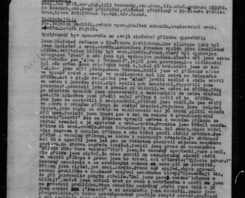 Použití zbraně - Prátlsbrun 1949 - Antonín Fronk - zdroj: Archiv bezpečnostních složek