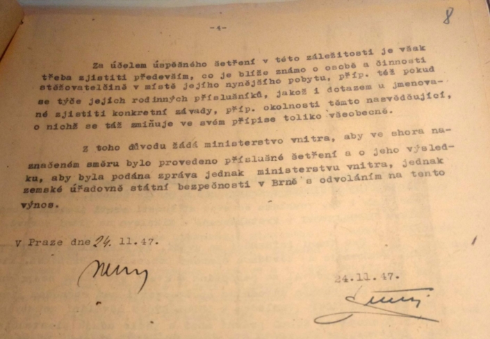 Ministerstvo vnitra žádá o prověření stěžovatelky - Lídy Košinové - strana 2, zdroj: Archiv bezpečnostních složek
