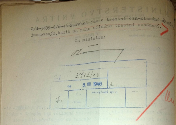 Už v létě 1946 je Dobroslav Lupuljev zmiňován jako člověk nepříliš vysokých mravních kvalit a dále nestandardní okolnosti ohledně jeho státní spolehlivosti, strana 2, zdroj: Archiv bezpečnostních složek